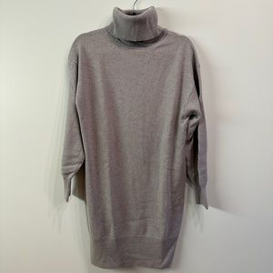 Turtleneck Sweater Dress Grey